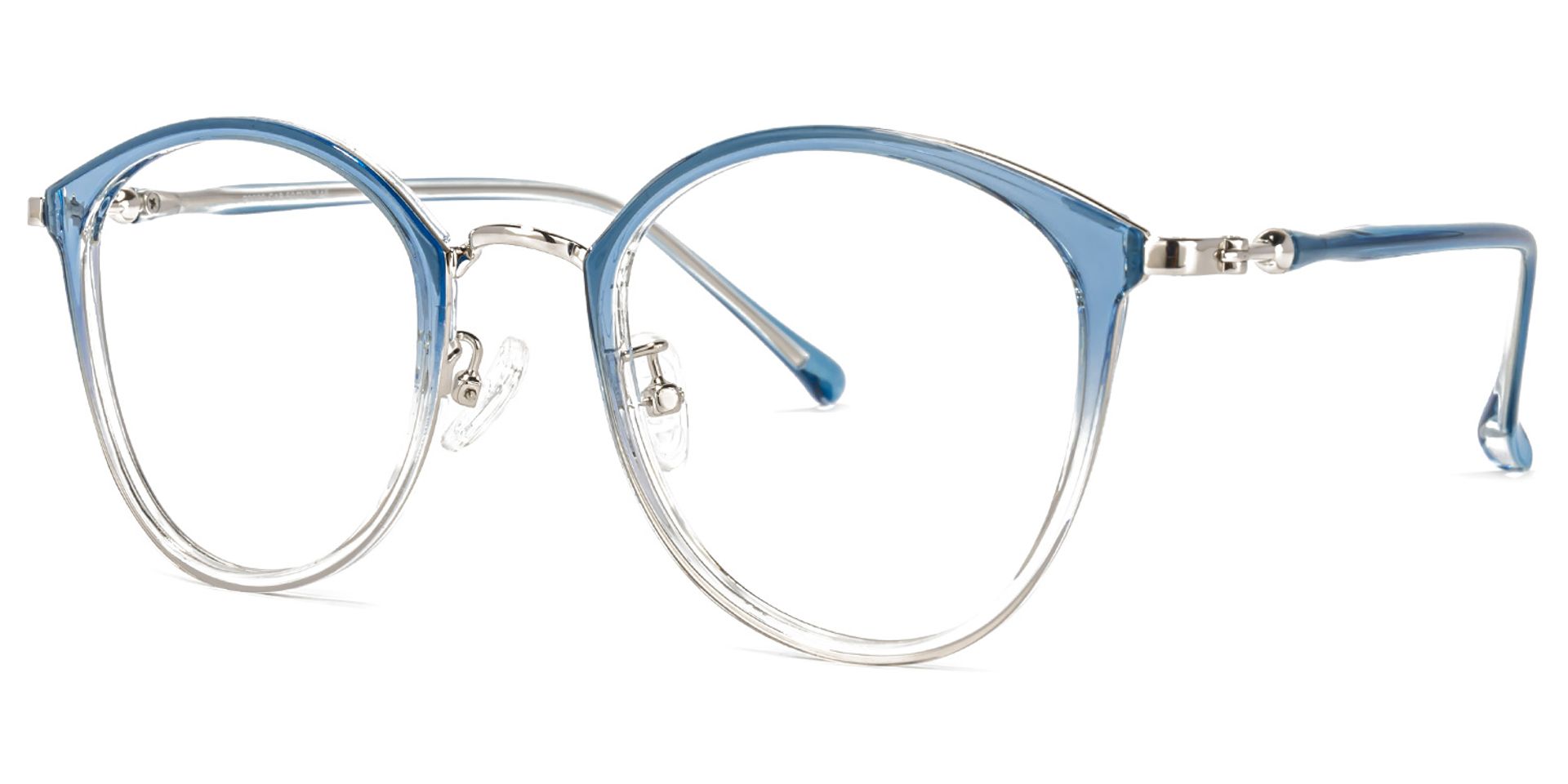 Basilia Lunettes rondes en cristal bleu1