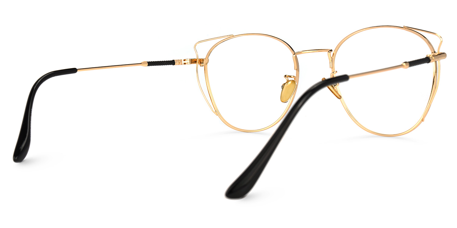 Delfina Noir Or Cateye Lunettes3