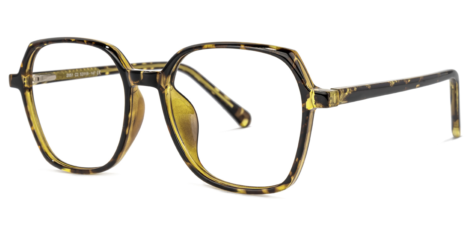 Rico Lunettes carrés écaille jaune 1