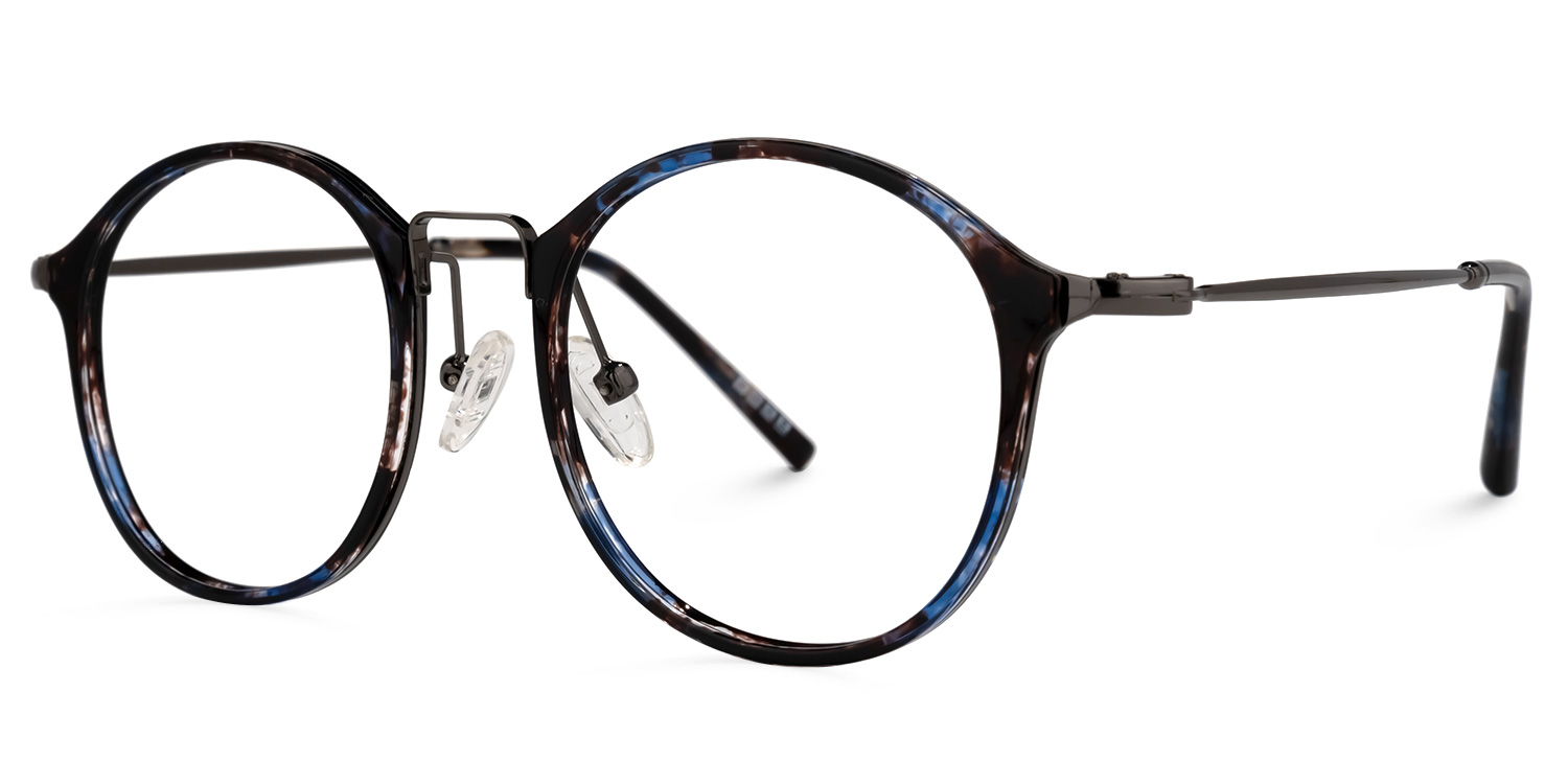 Alyssa Bleu Tortue Ronde Lunettes1