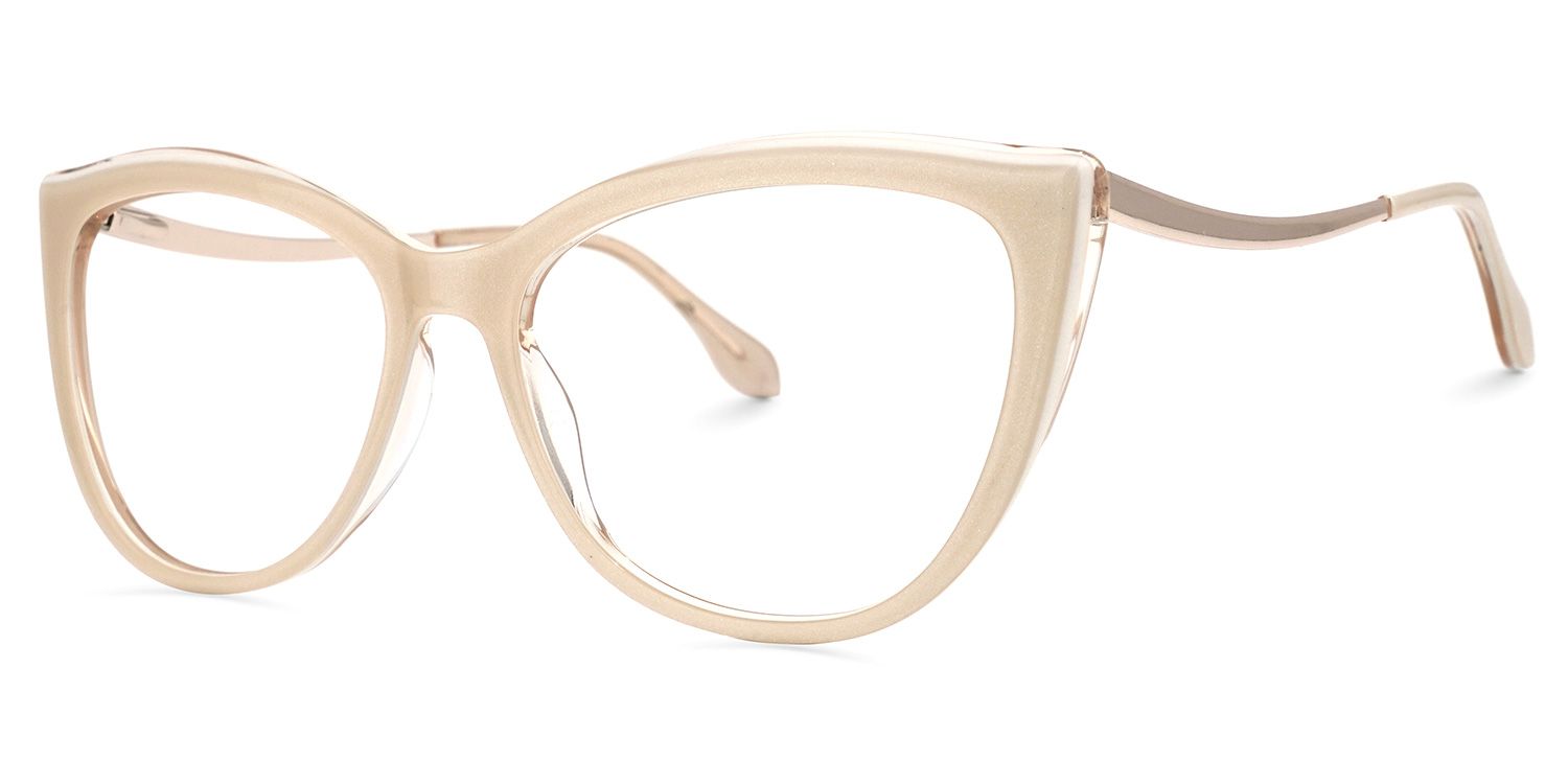 Mila Beige Cateye Lunettes1