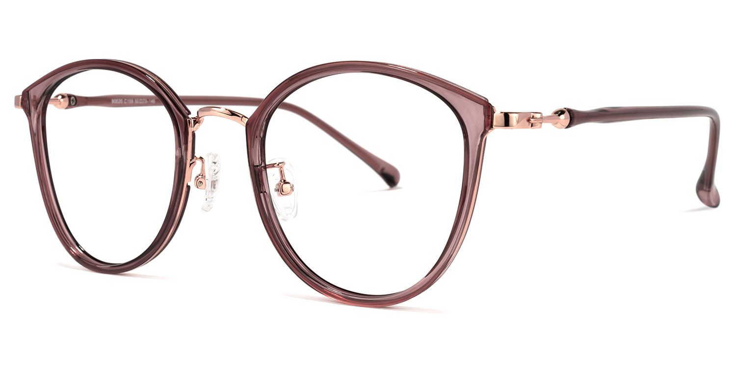 Basilia Lunettes rondes en cristal marron1
