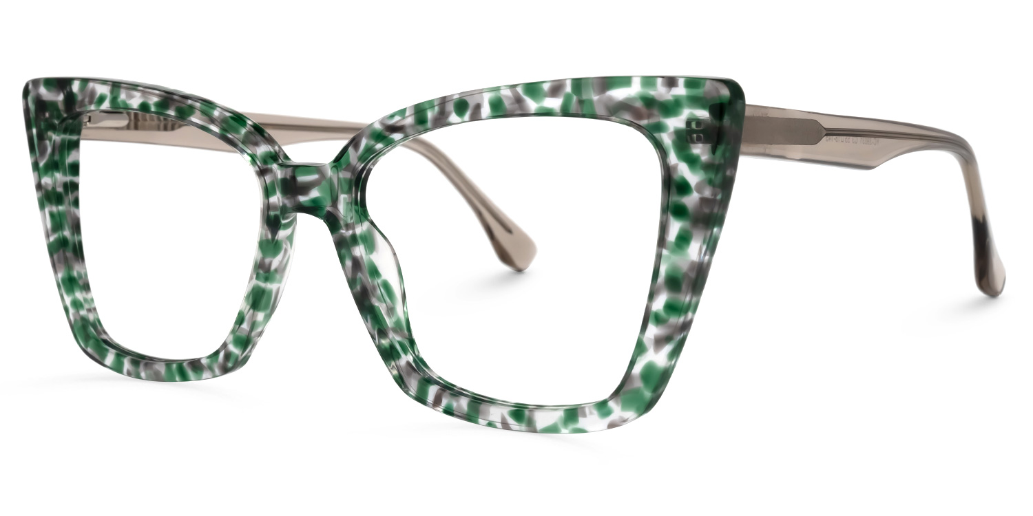 Lugo Vert-Floral Cateye Lunettes1