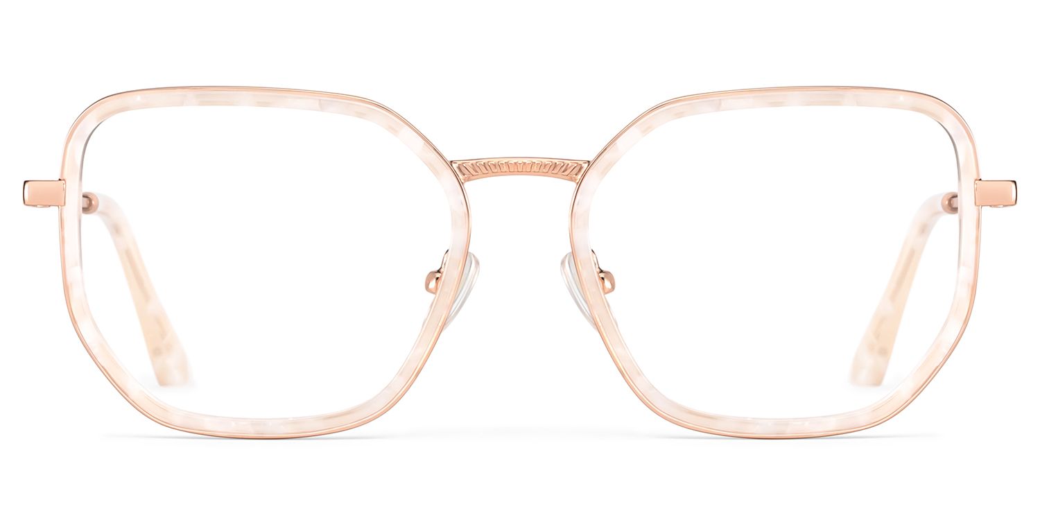 Levi Blanc Perlé Géométrique Lunettes1