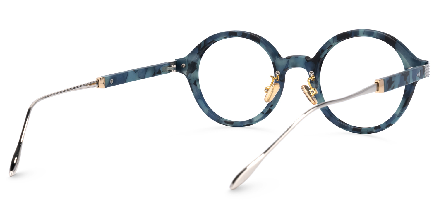 Basia Lunettes rondes écaille bleue3