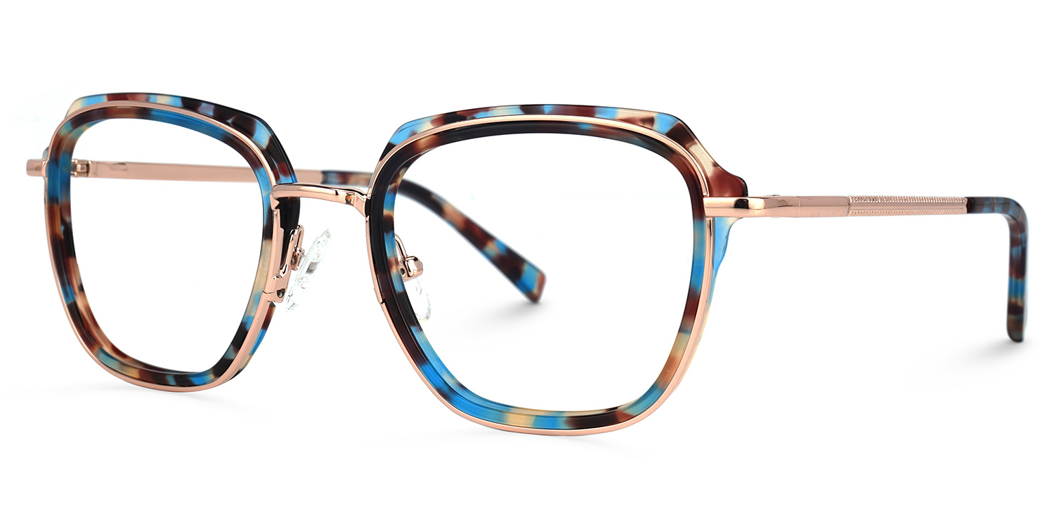 Anita Bleue Tortue Carré Lunettes1