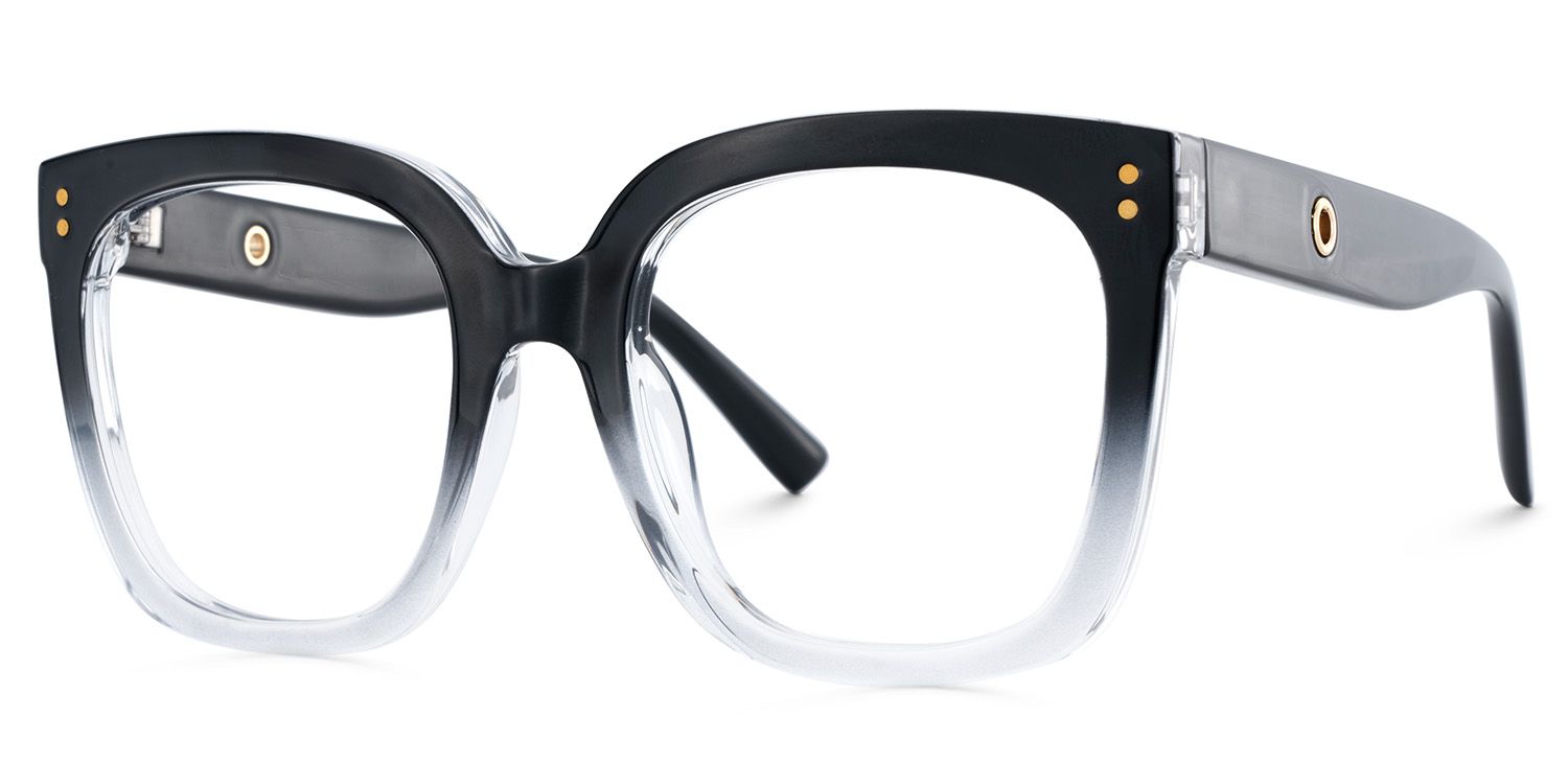 Ebony Noir Cristal Carré Lunettes2