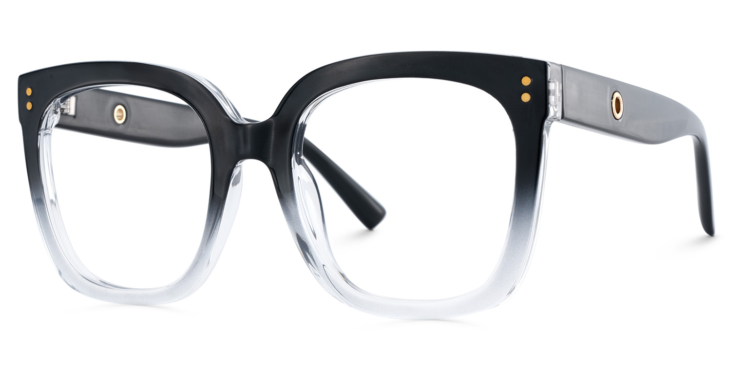 Ebony Noir Cristal Carré Lunettes2