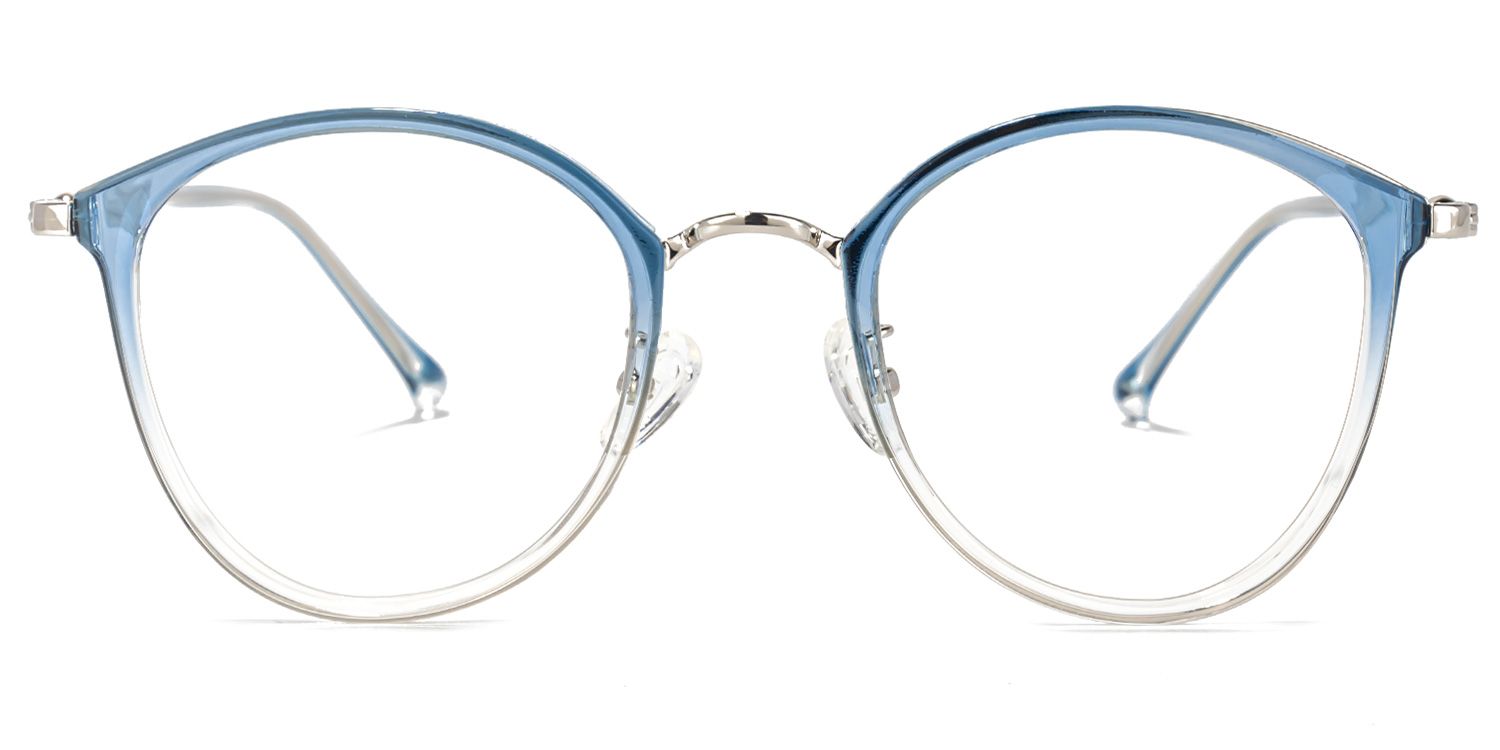 Basilia Lunettes rondes en cristal bleu0