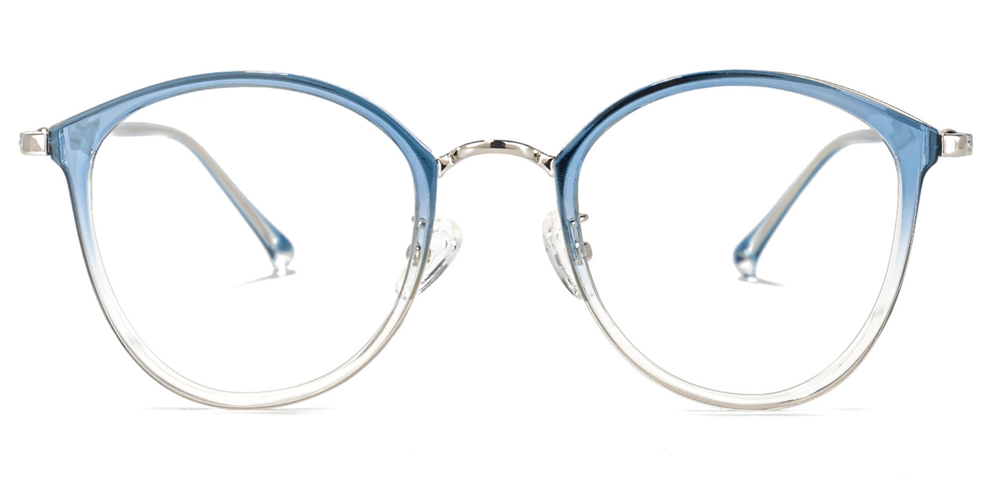 Basilia Lunettes rondes en cristal bleu0