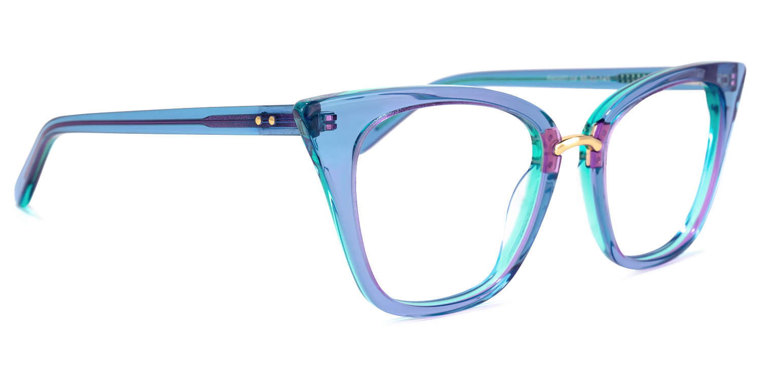 Martha Bleue Cateye Lunettes2
