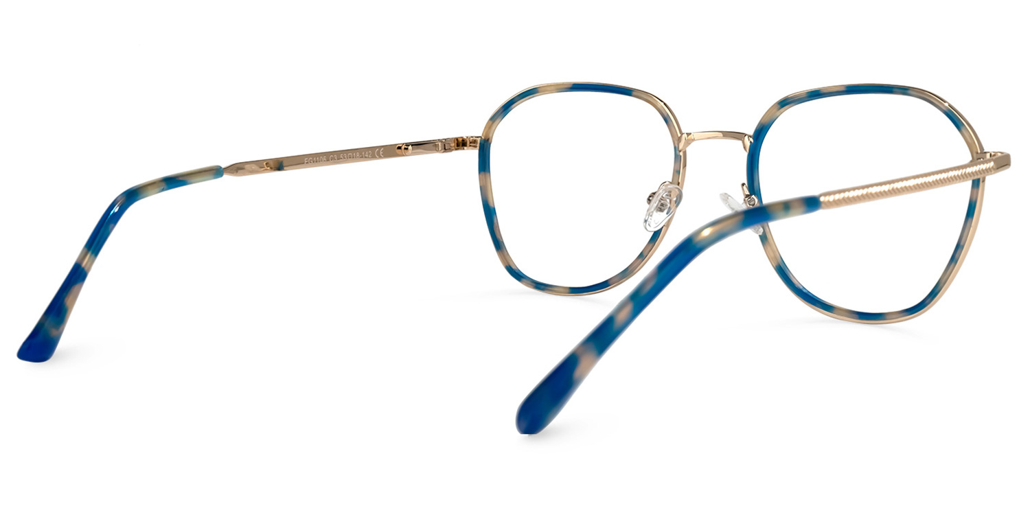Janet Bleu Tortue Carré Lunettes2