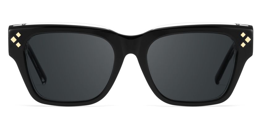 Marlowe Noir Rectangulaire lunettes de soleil