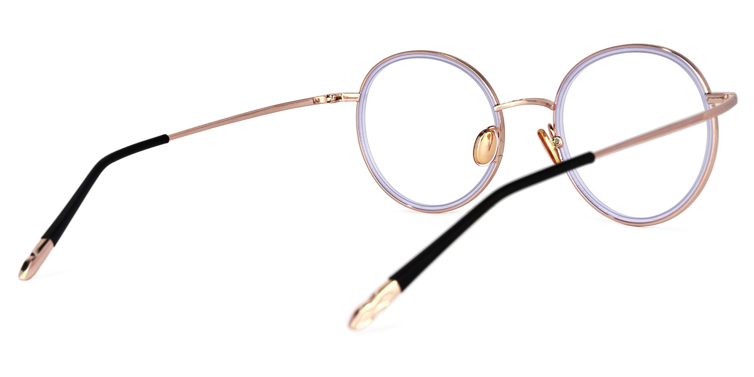 LaWana Or-Violet Ronde Lunettes3