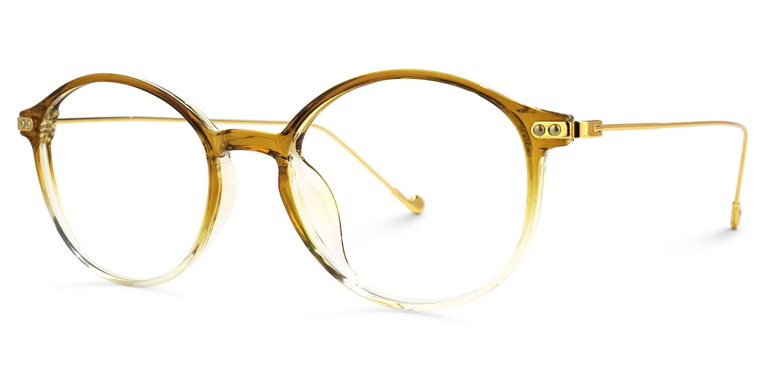 Sydnie Jaune Ronde Lunettes1
