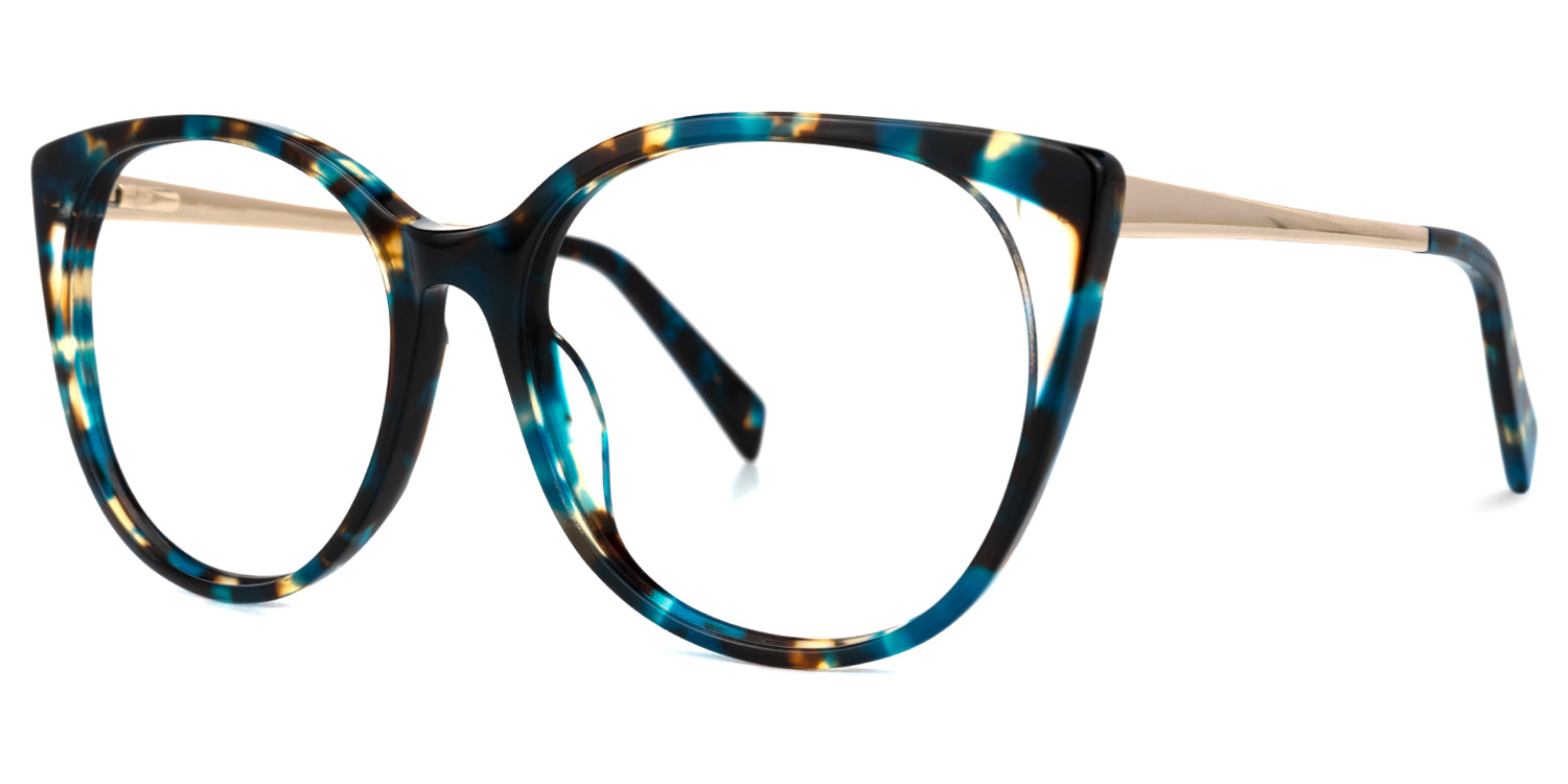 Patricia Bleue Tortue Cateye Lunettes1