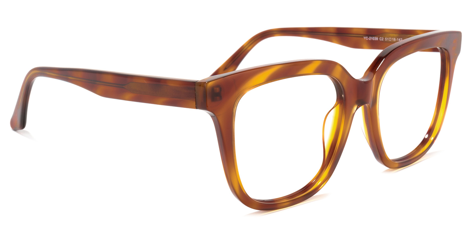 Quiana Jaune Tortue Carré Lunettes1