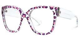 Reineke Violet-Floral Carré lunettes1