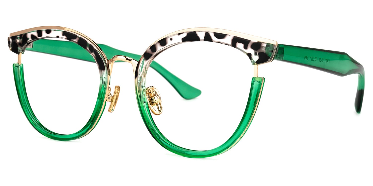 Laraine Vert Cateye Lunettes1