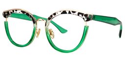 Laraine Vert Cat-eye lunettes1