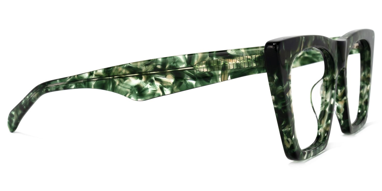 Cecile Vert-Floral Cateye Lunettes4