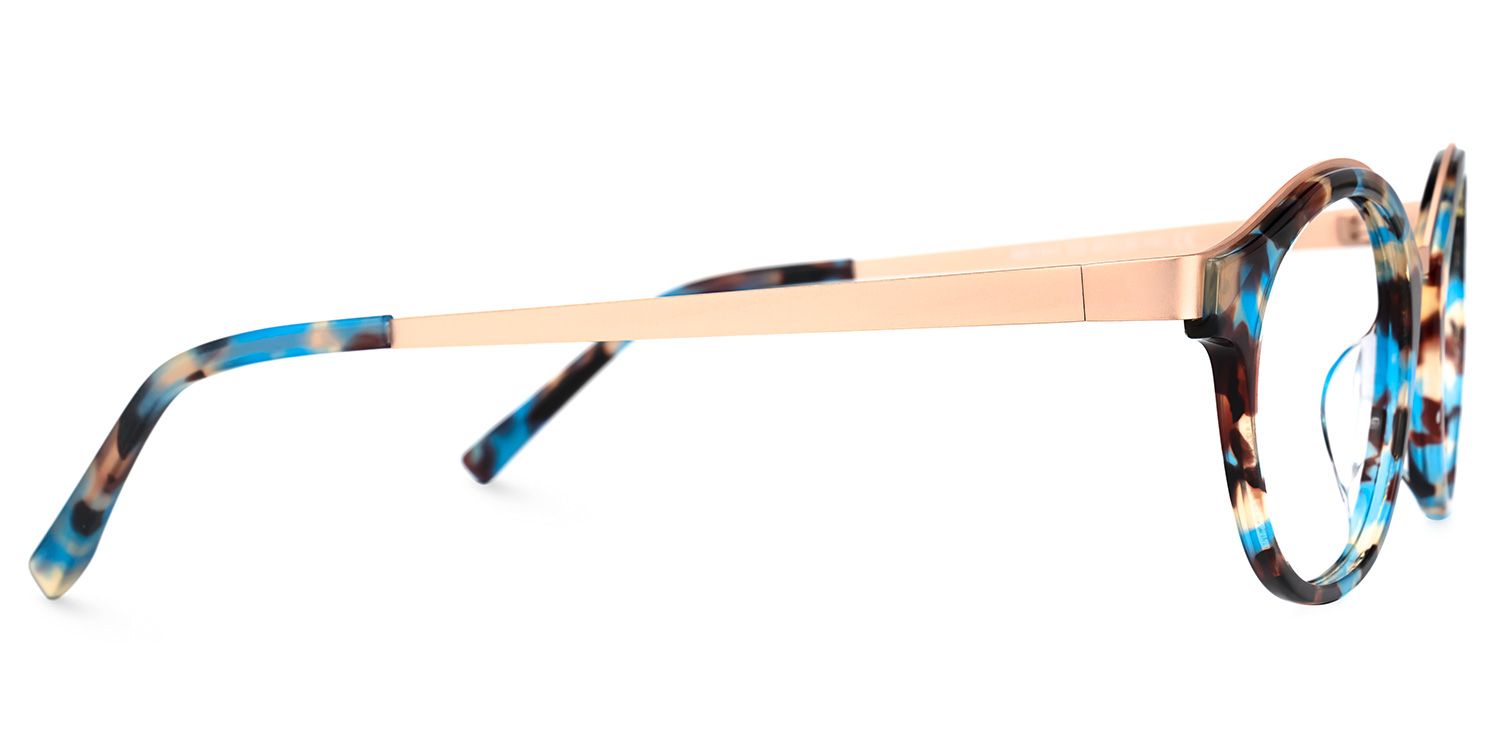 Mamie Bleue Floral Ronde Lunettes2
