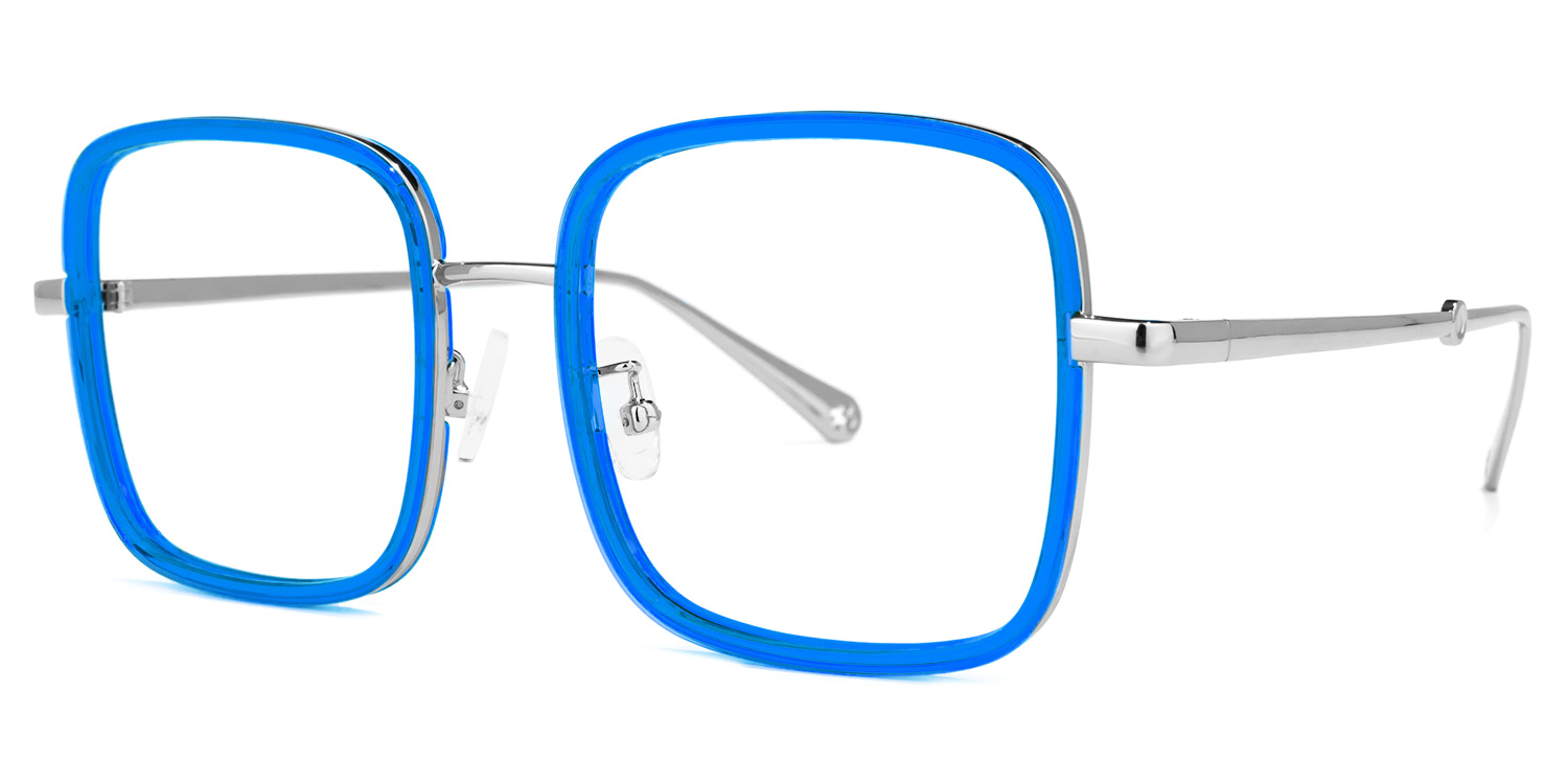 Ozzy Bleue Cristal Carré Lunettes1