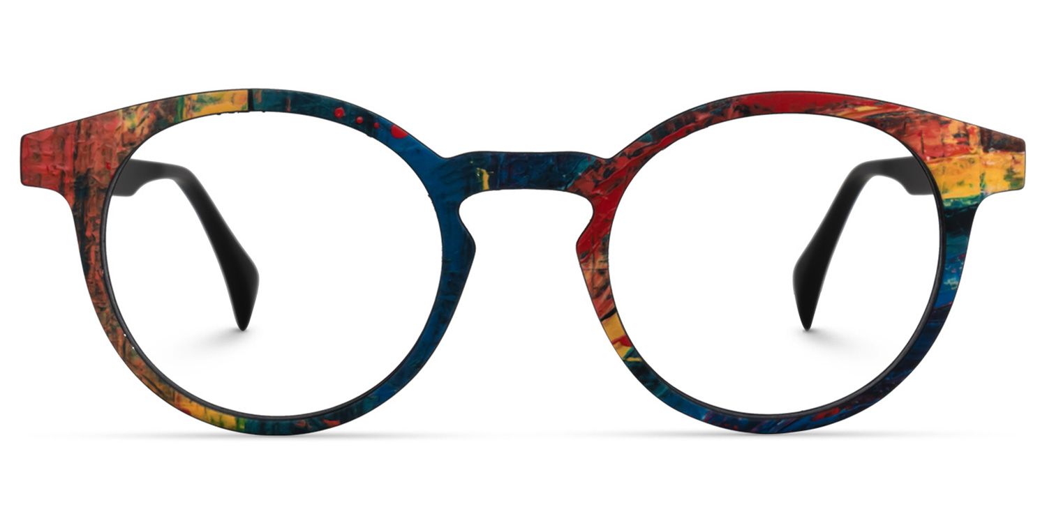 Minne Bleue-Rouge Ronde Lunettes0