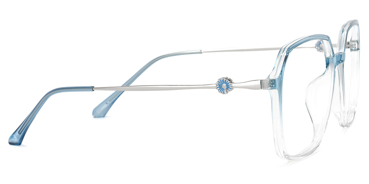 Alani Lunettes géométriques en cristal bleue3