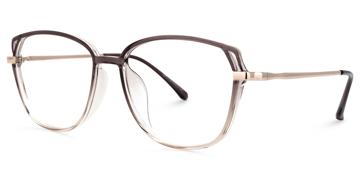 Haygood Lunettes de vue œil de chat en cristal marron 1