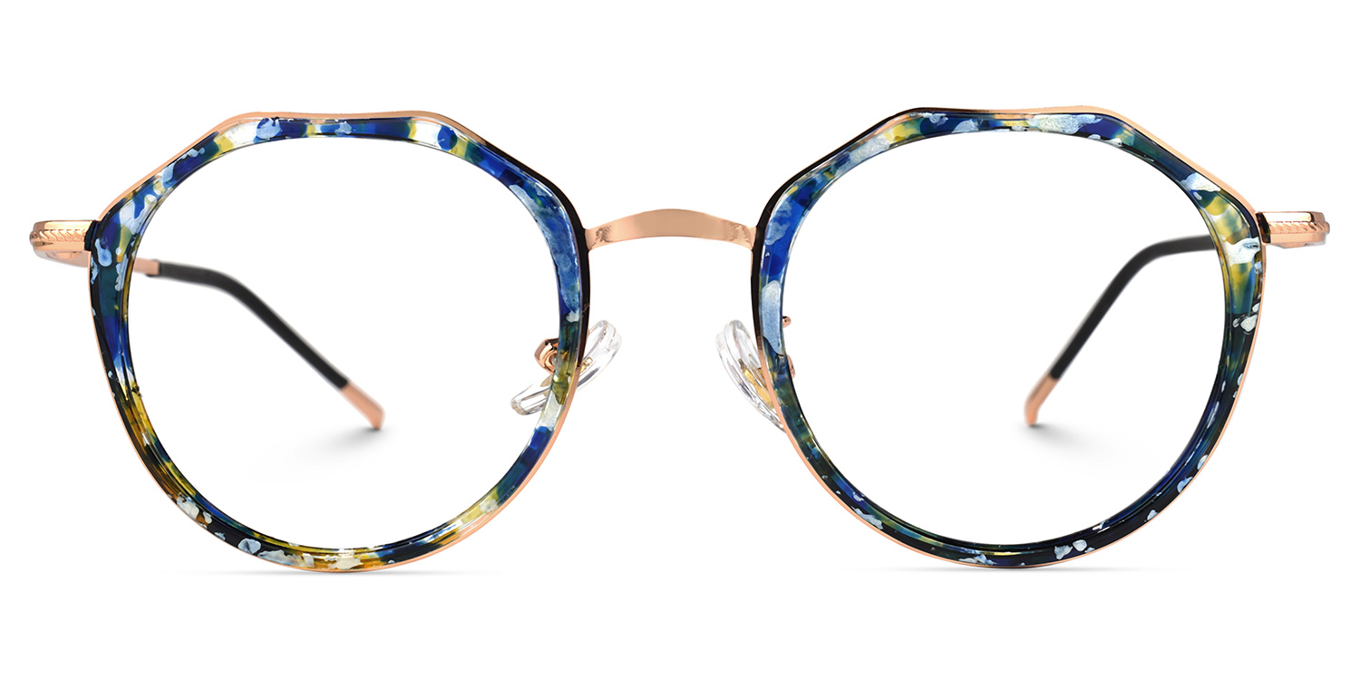 Gentry Bleue-Floral Géométrique Lunettes0