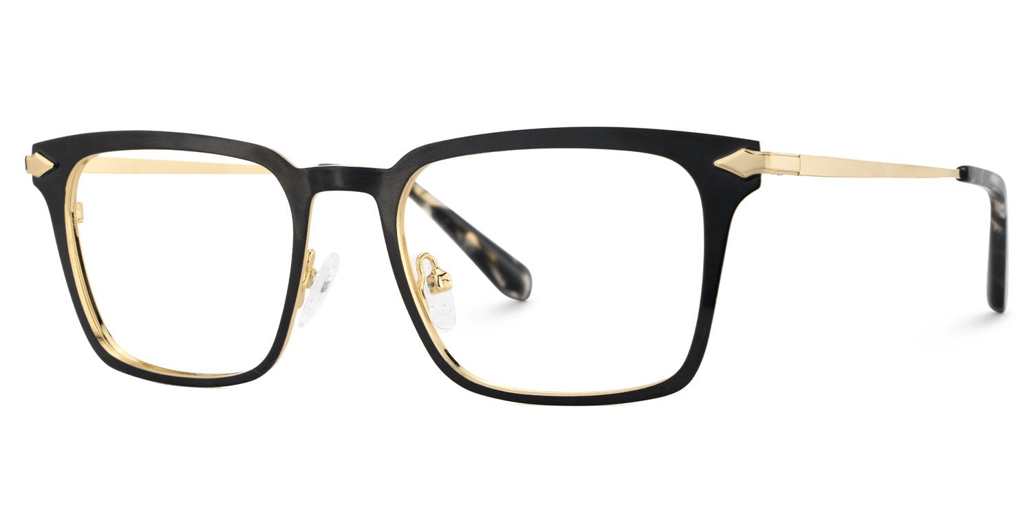 Chaney Noir Rectangle Lunettes3