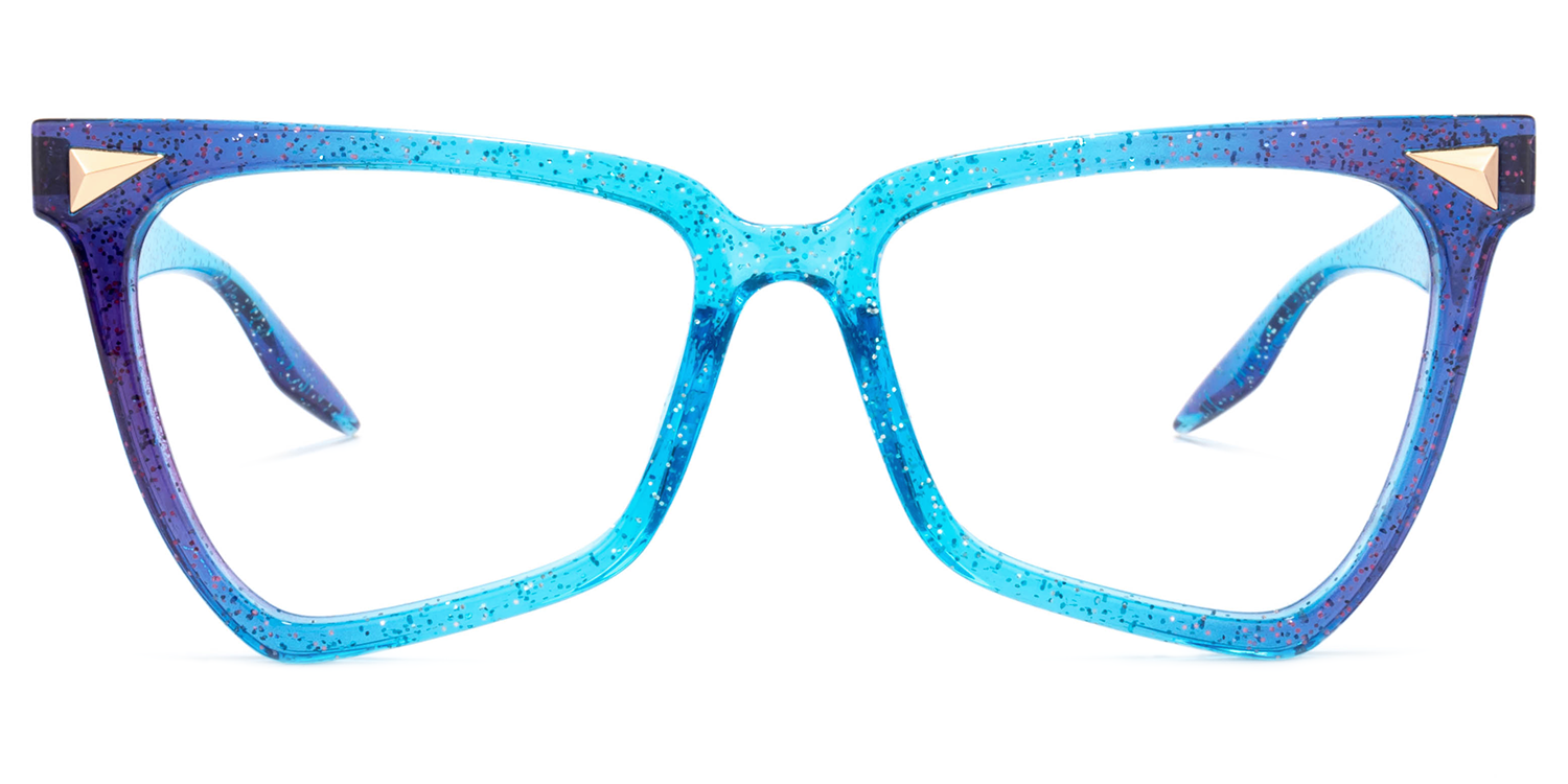 Cicely Lunettes géométriques bleues0