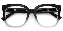 Ebony Noir Cristal Carré lunettes1