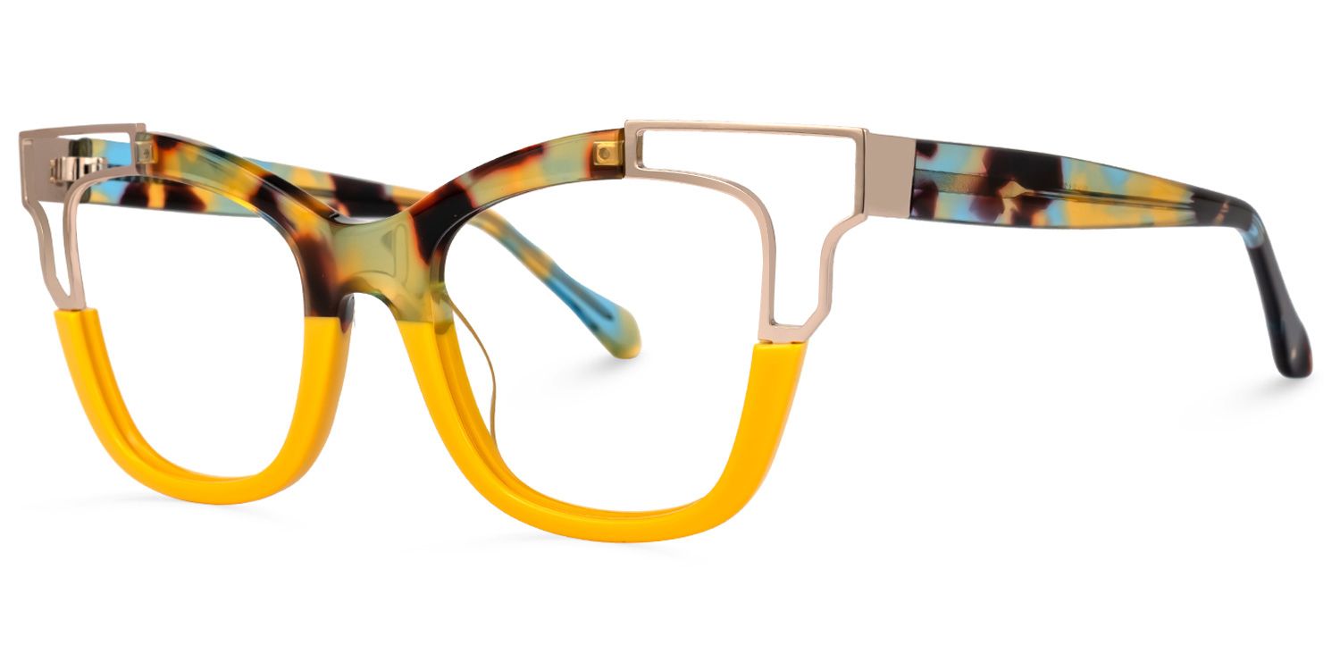 Rhoden Jaune Cateye Lunettes1