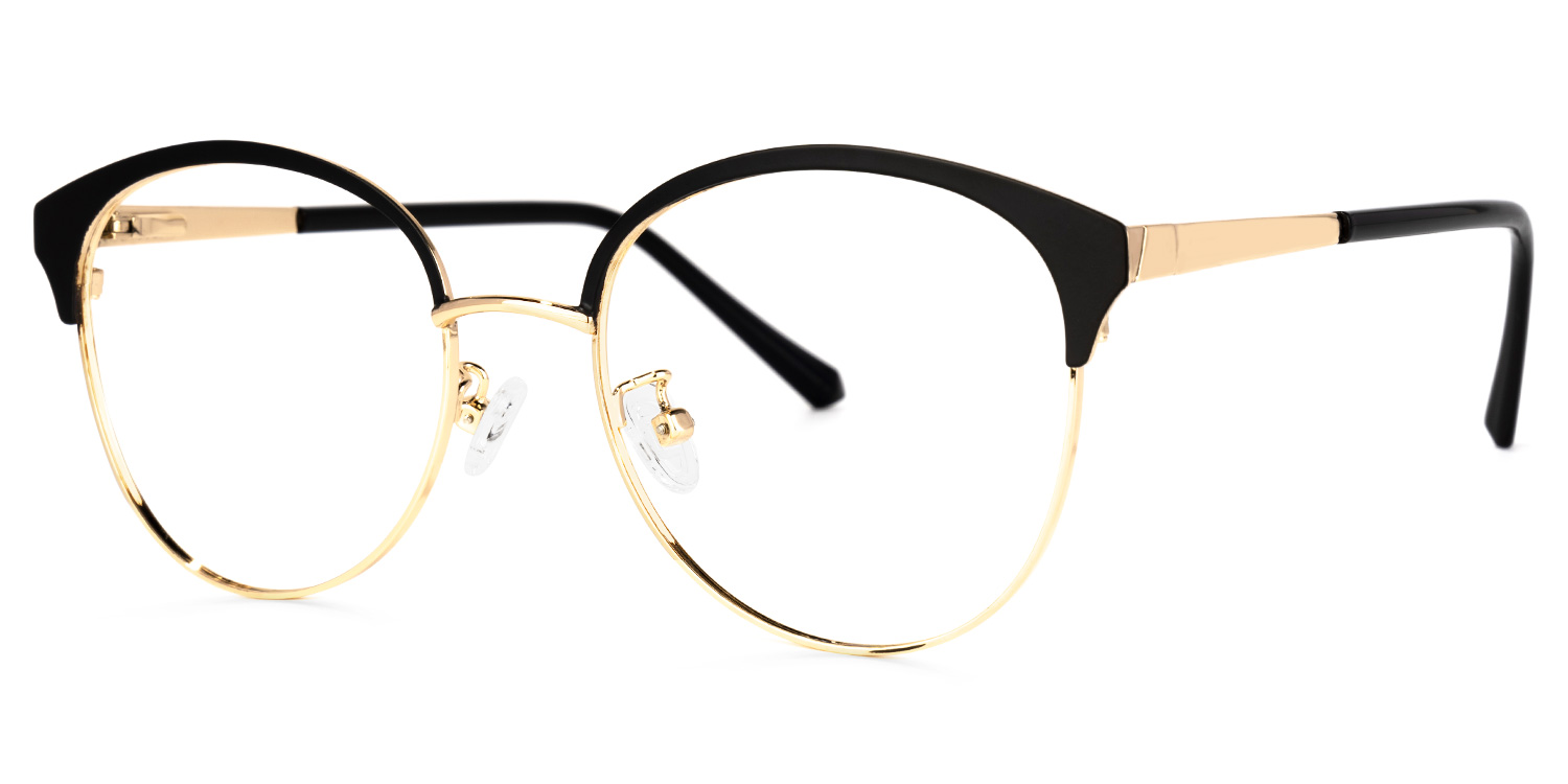 Ytonna Lunettes à sourcils en or noir1