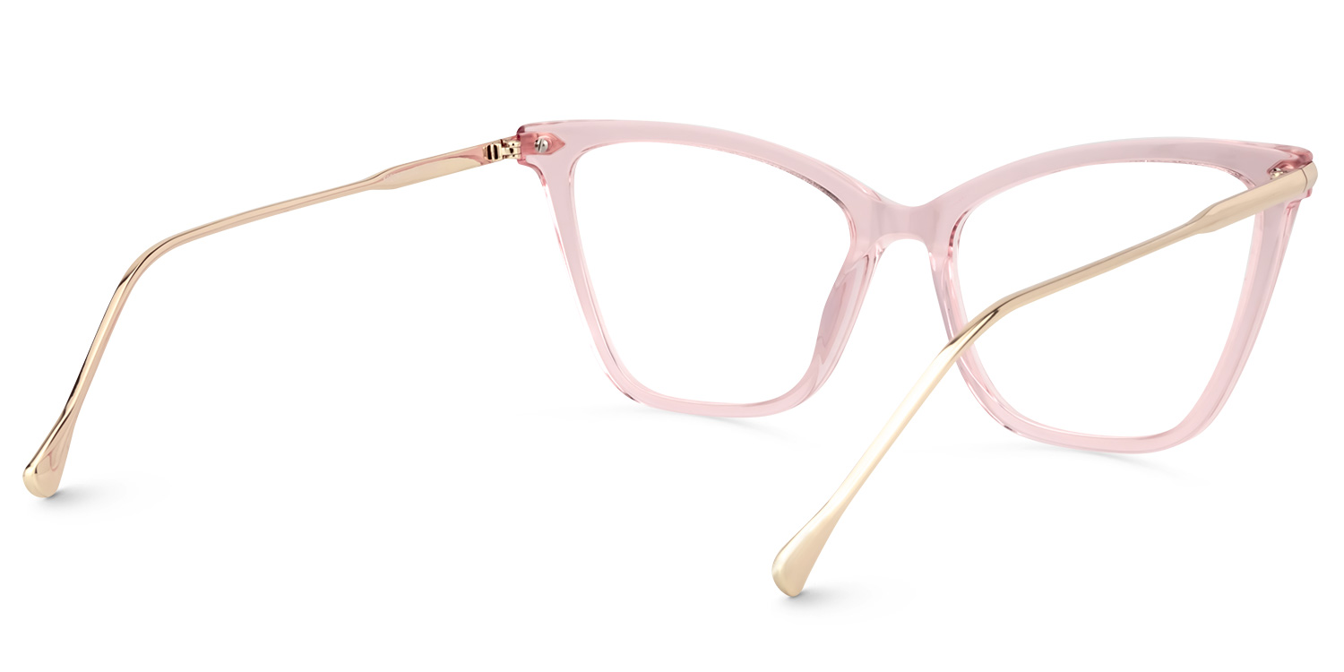 Hilary Lunettes roses translucides en forme de papillon5