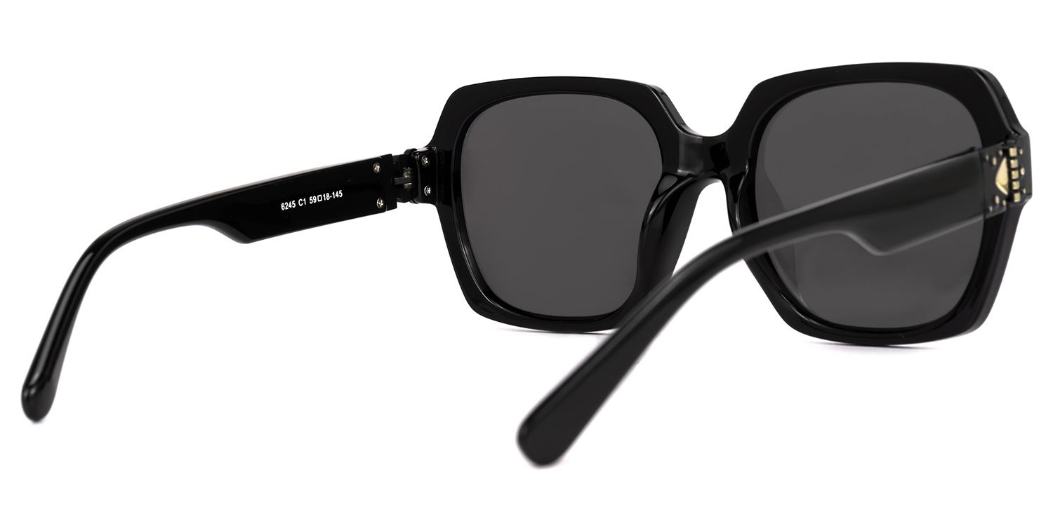 Leary Noir Géométrique Lunettes solaires3
