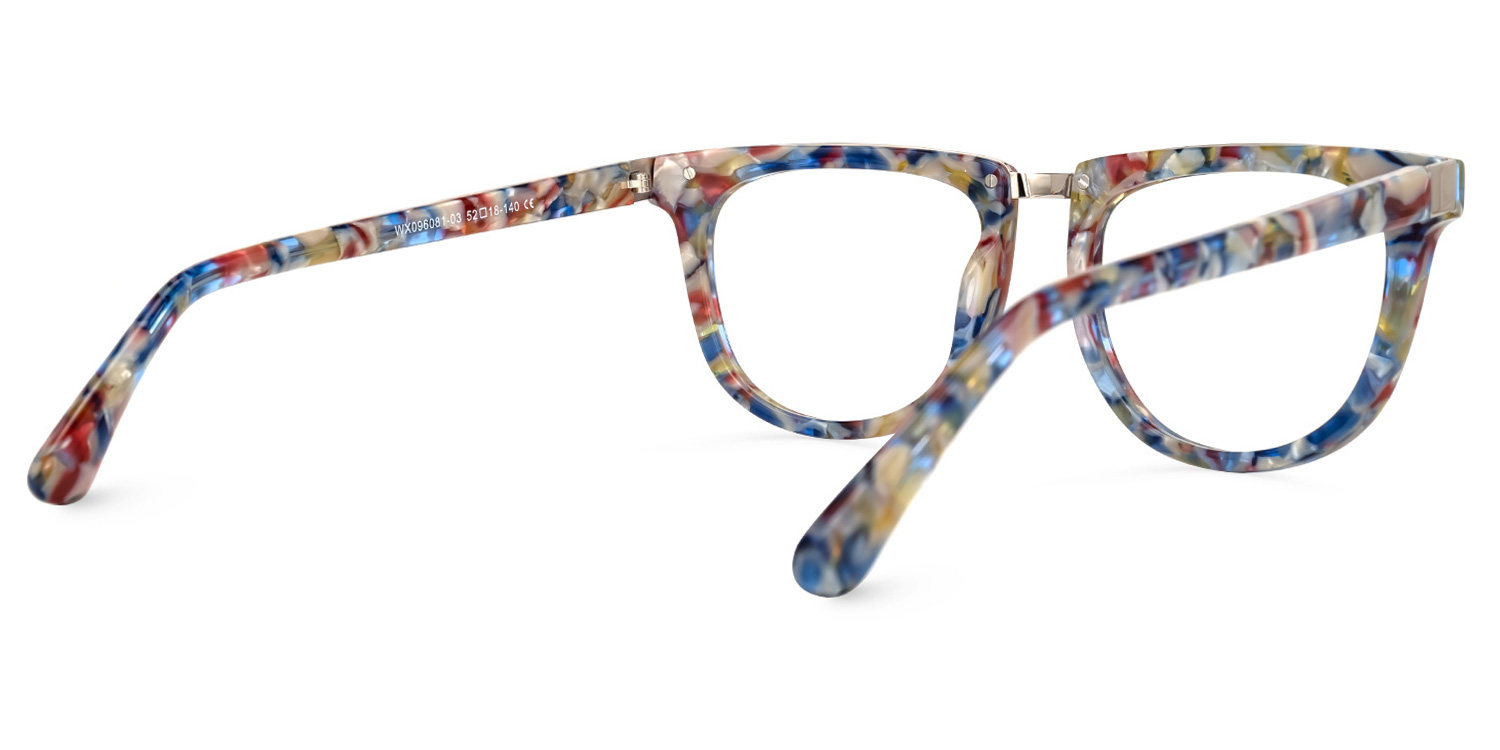 Dechan Bleue-Flaoral Carré Lunettes3
