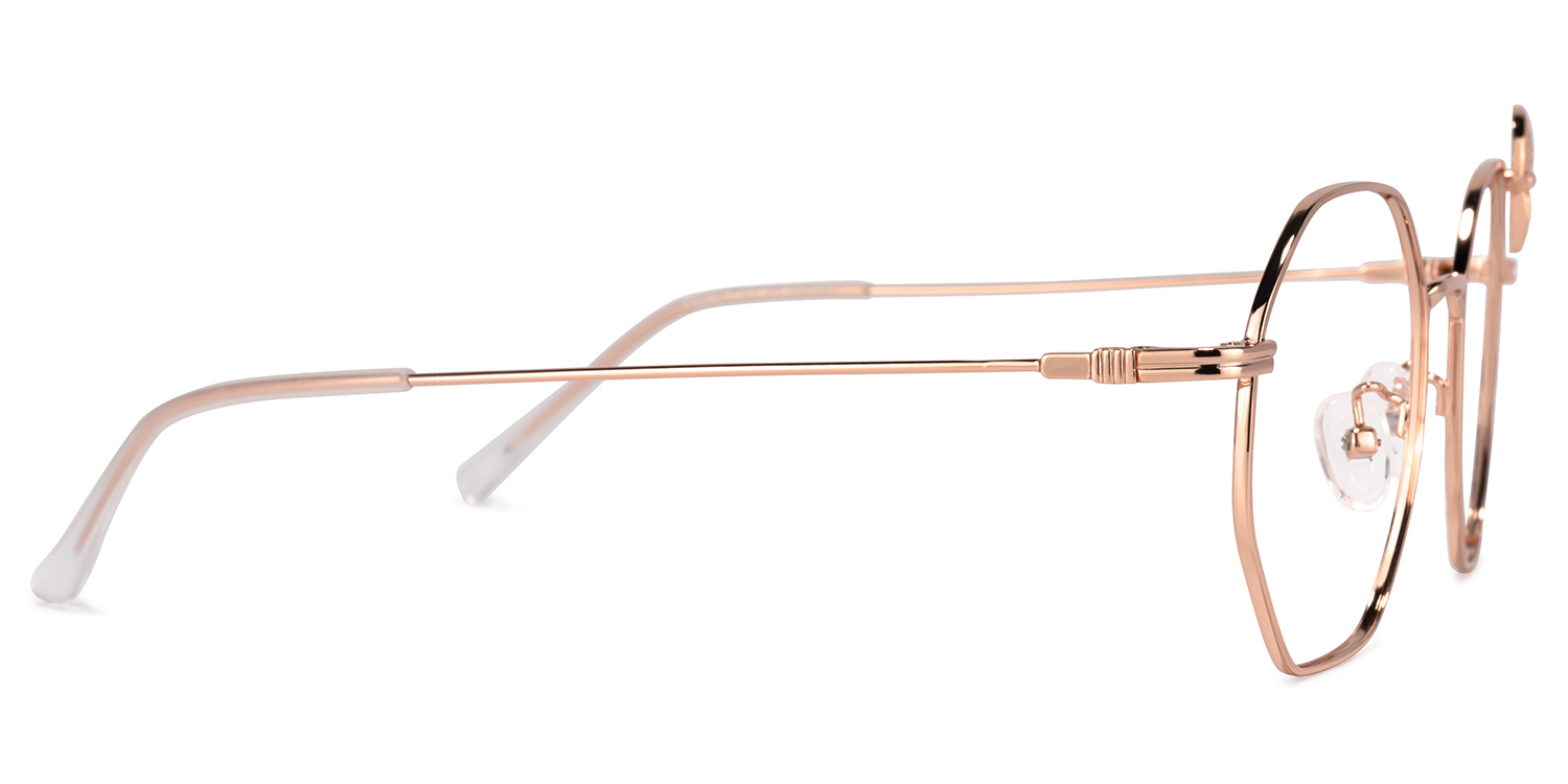 Kaitlyn Lunettes géométriques en or rose 4