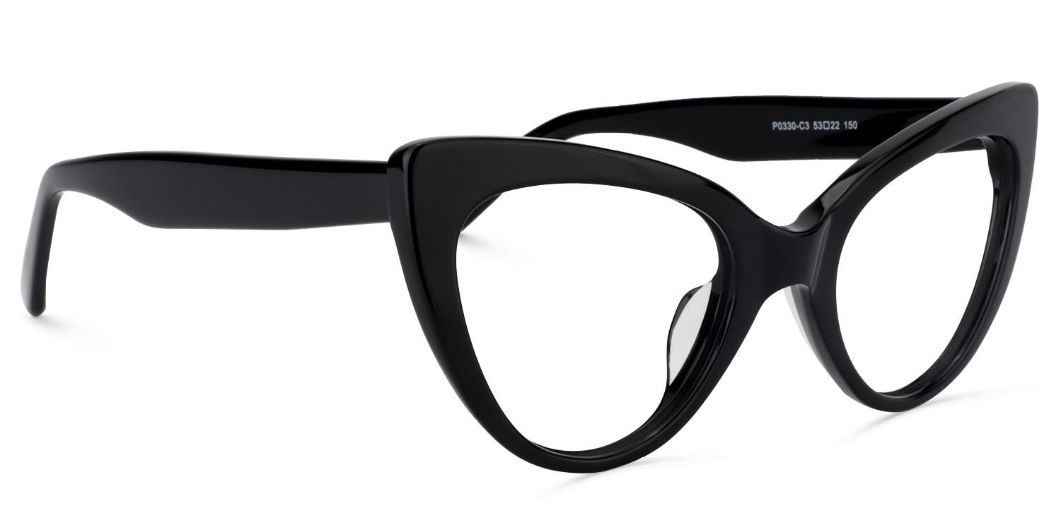 Claudette Noir Cateye Lunettes2