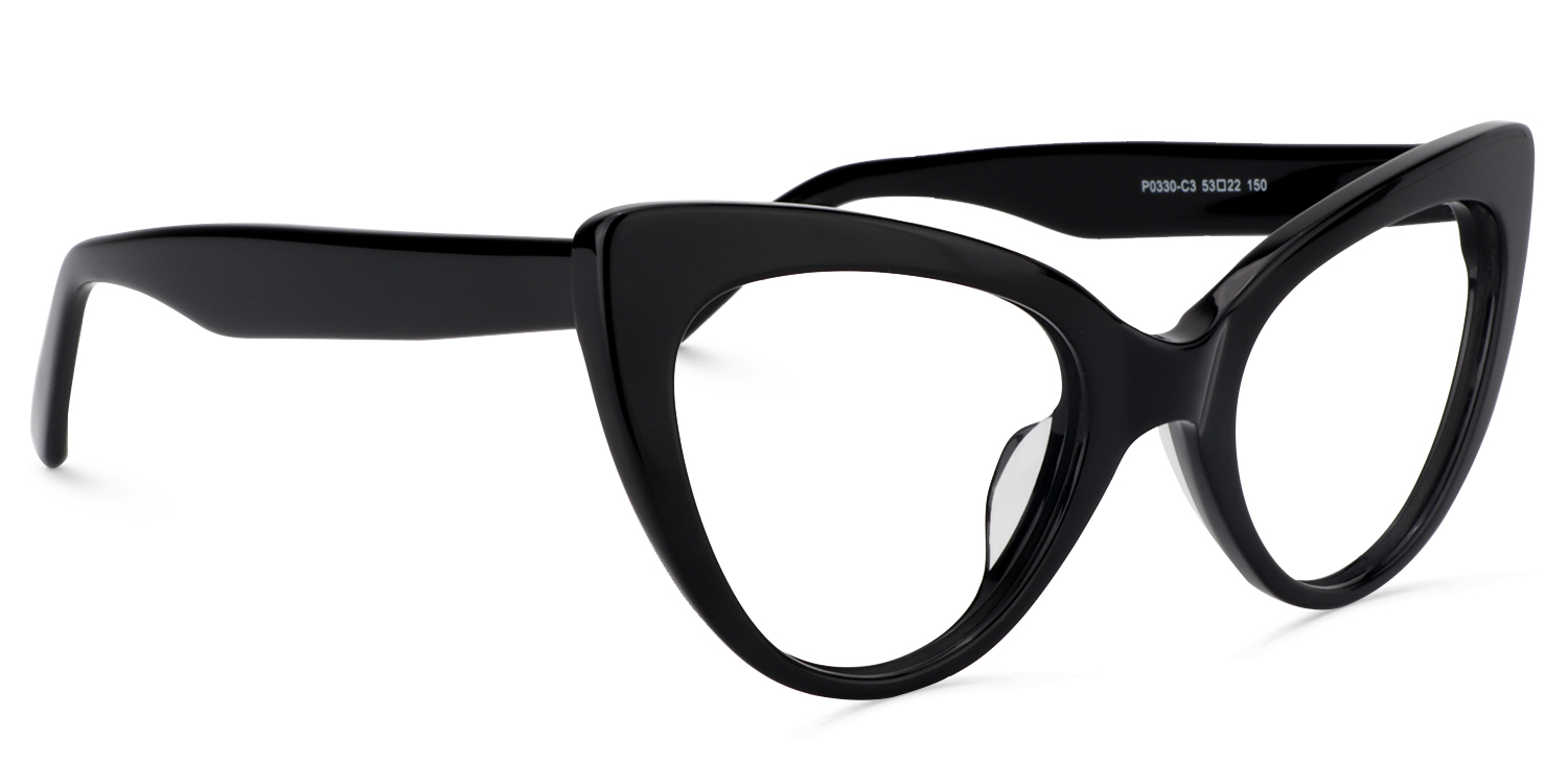Claudette Noir Cateye Lunettes2