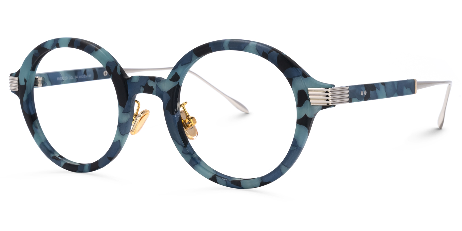 Basia Lunettes rondes écaille bleue1