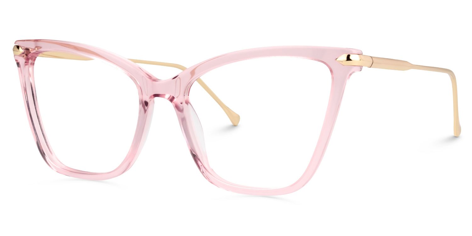 Hilary Lunettes roses translucides en forme de papillon3