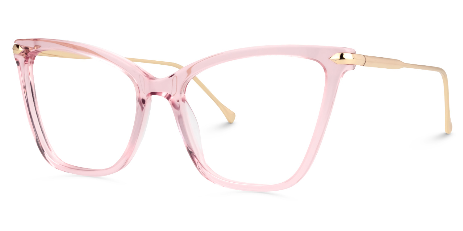 Hilary Lunettes roses translucides en forme de papillon3