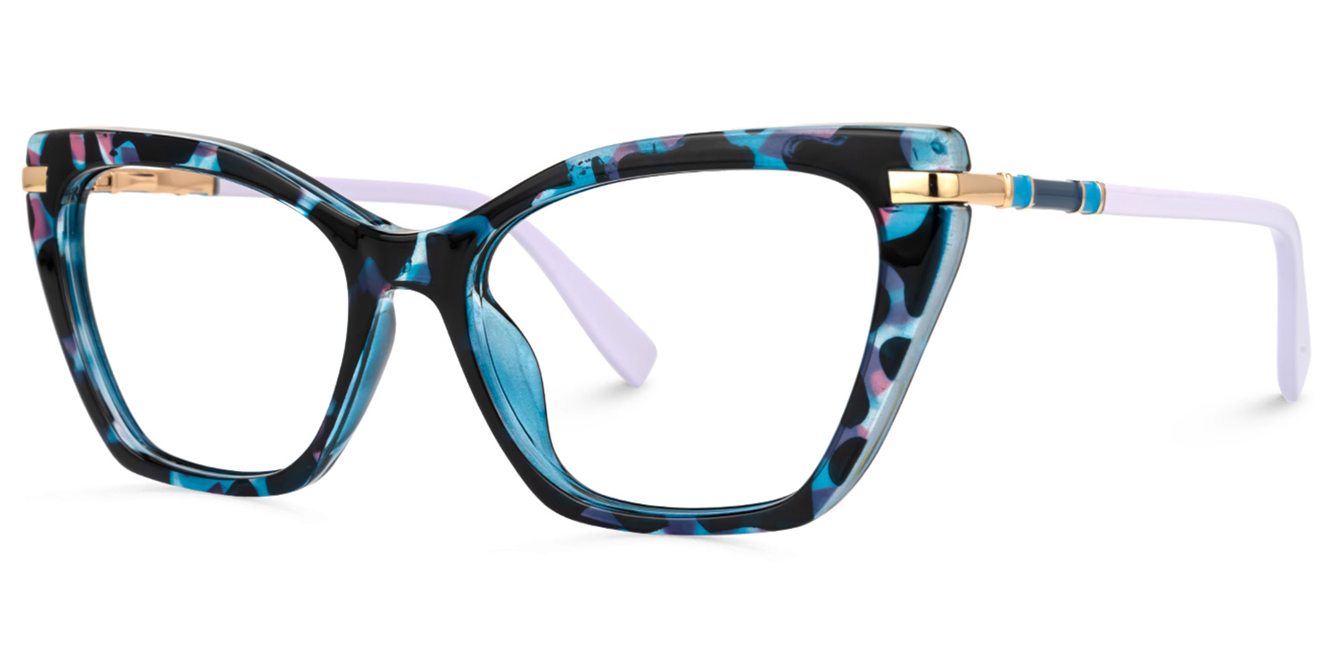 Pattie Bleue Floral Cateye Lunettes1