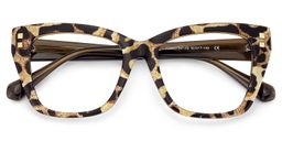 Tessia Léopard Marron Carré lunettes3