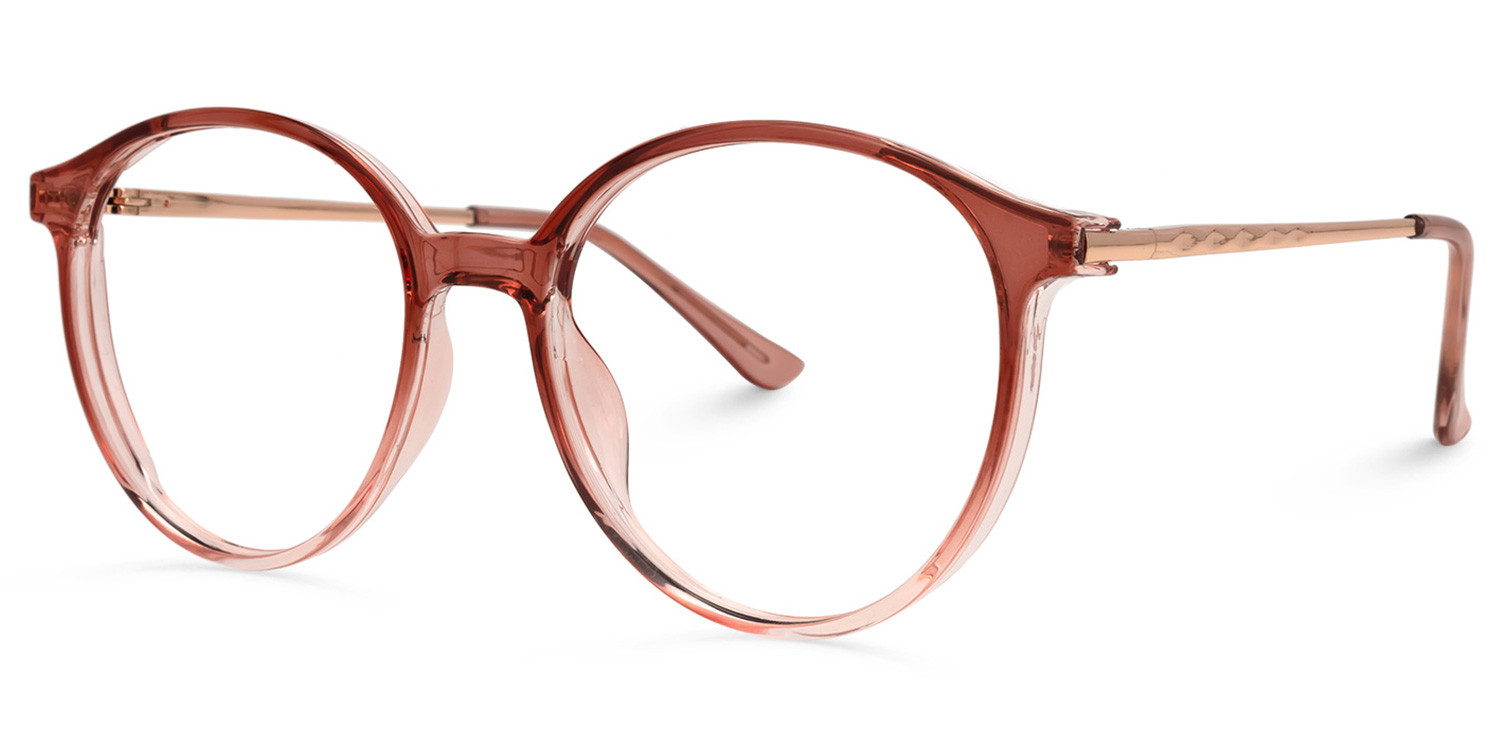 Justina Marron Cristal Ronde Lunettes1