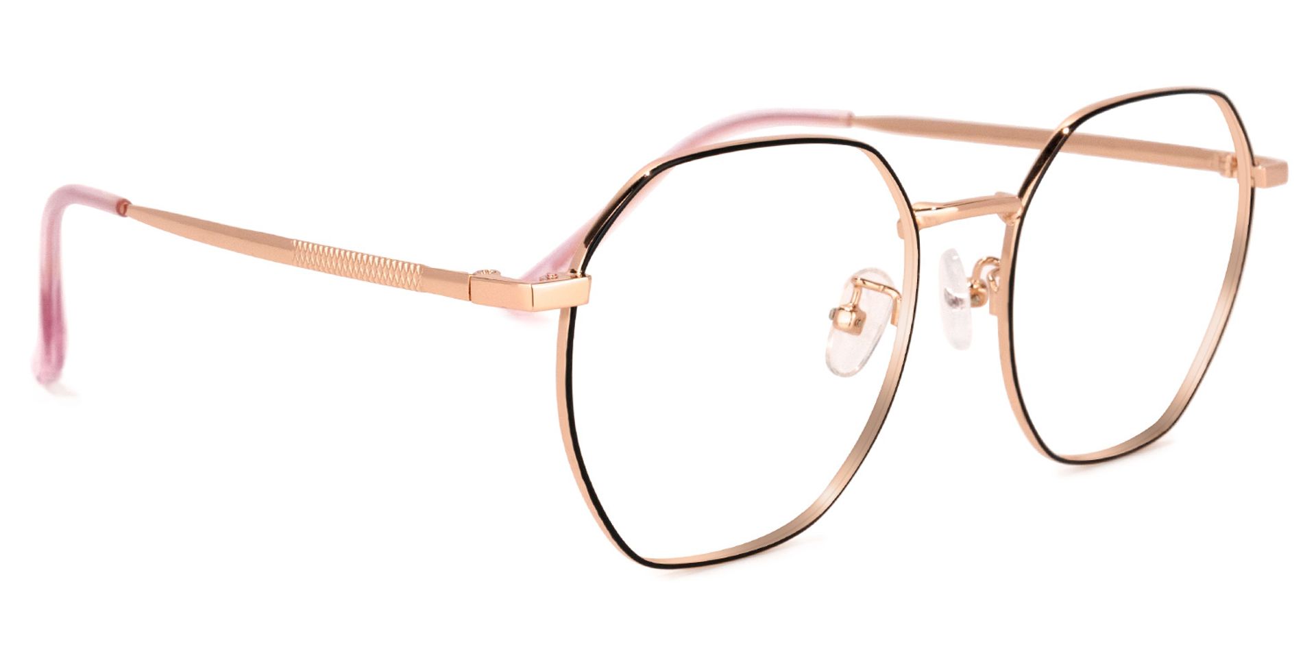 Lilly Lunettes géométriques rosé noir2