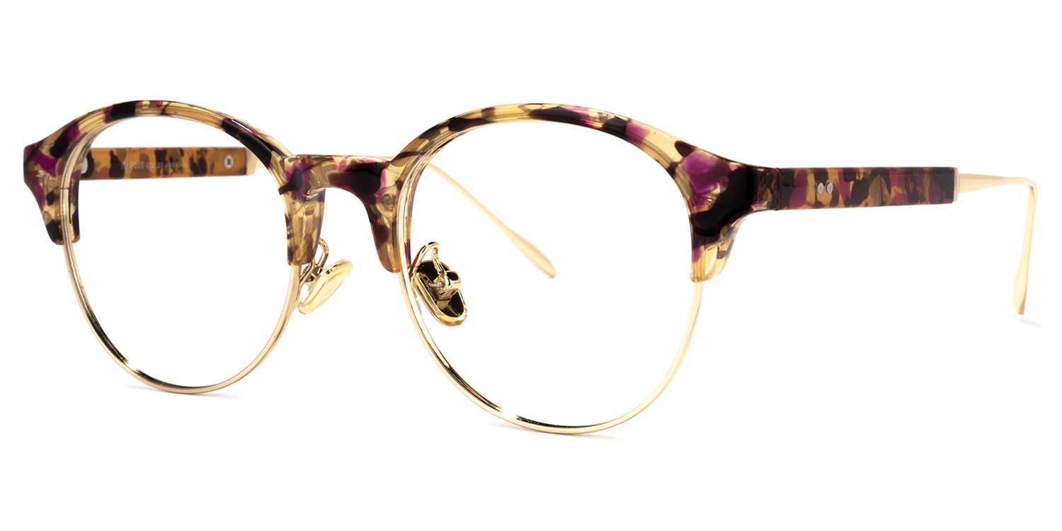 Nikkie Lunettes rondes à motif floral jaune1